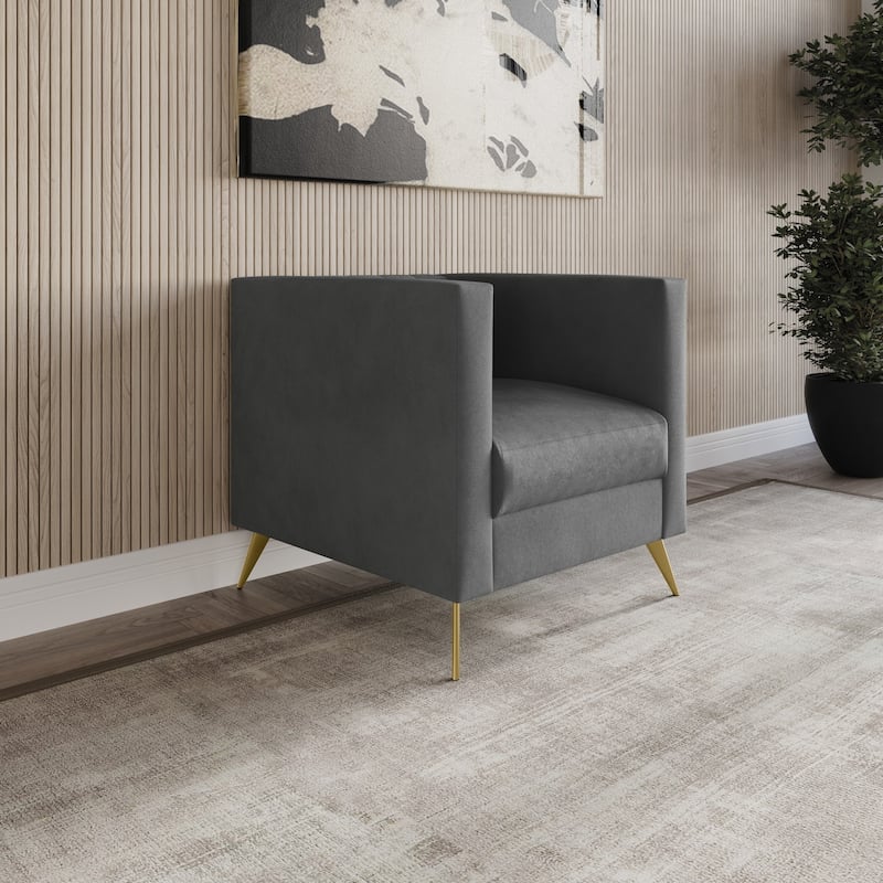 Clayfell Weiss Velvet Square Arm Chair/ Loveseat/ Sofa
