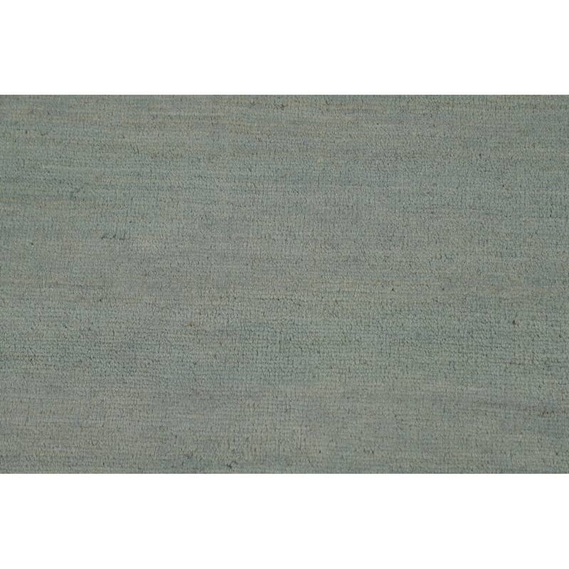 Blue & Green Gabbeh Oriental Foyer Rug Hand-Knotted Wool Carpet - 3'4"x 4'10"