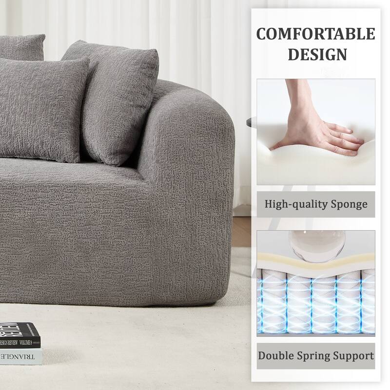 109" Cloud Sectional Couch, Boneless L-Shaped Sofa with Chaise, Corduroy Upholstery, Memory Foam