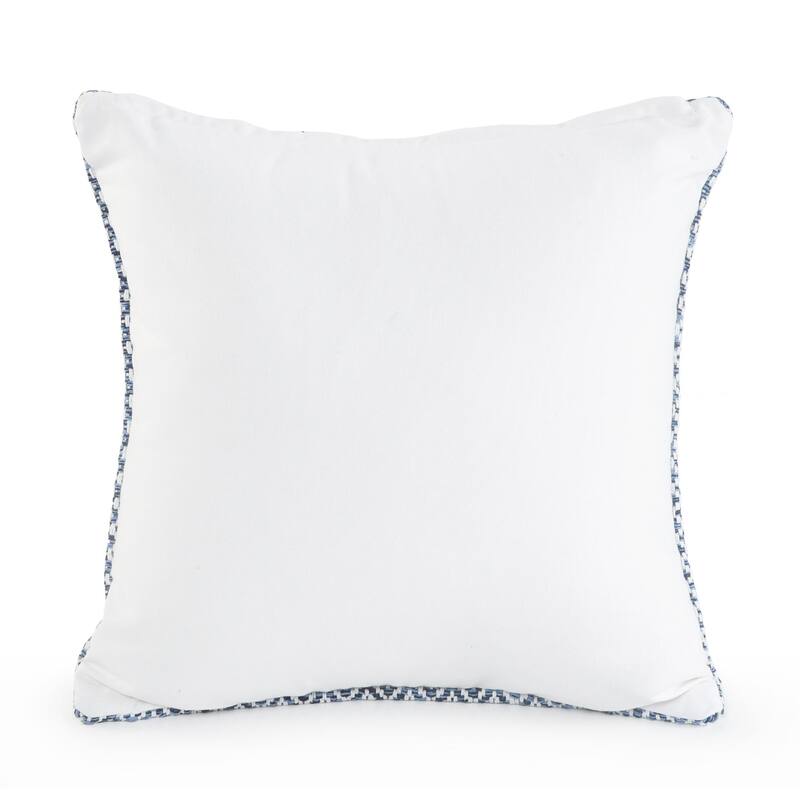 18" Navy Blue and White Diamond Square Throw Pillow