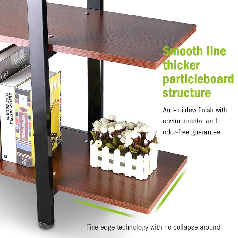 5 Tier Bookshelf Wide Display Shelves Bookshelves