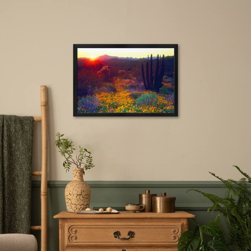 Sunset Over An American Southwest Landscape, Organ Pipe National Monument, USA Premium Framed Poster by Christopher Talbot Frank