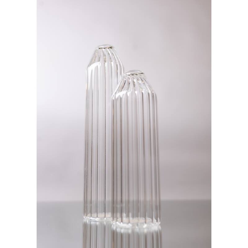 Glass Tabletop Bottle Vase - 10" - Clear