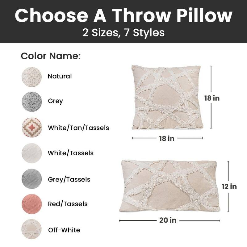 Sol Living Decorative Accent Pillows Throw Pillow for Couch Bedroom Soft Cushions - 18 x 18 in - Off White - Single