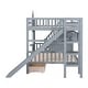 preview thumbnail 9 of 10, Full-Over-Full Castle Style Bunk Bed with 2 Drawers 3 Shelves and Slide