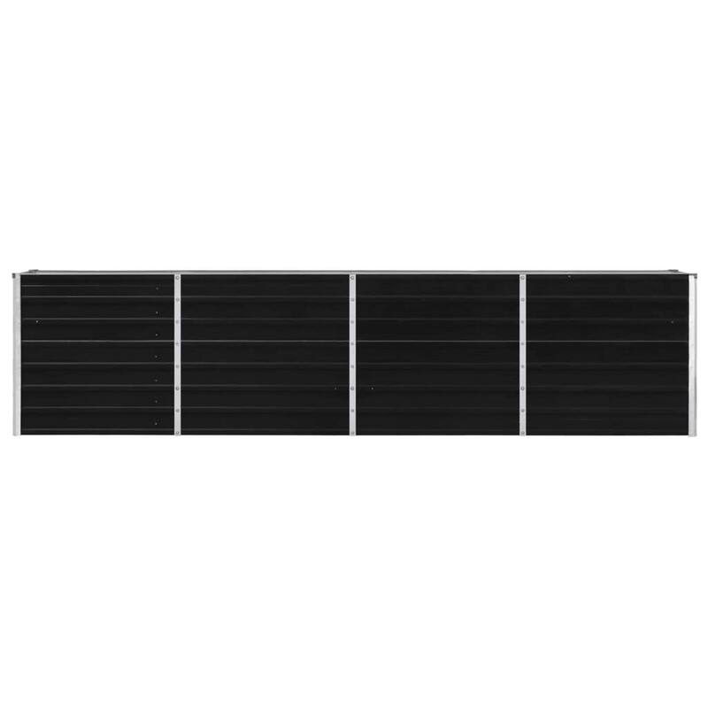 Outdoor Raised Garden Flower Bed 126x16x30 Inch Black Galvanized Steel