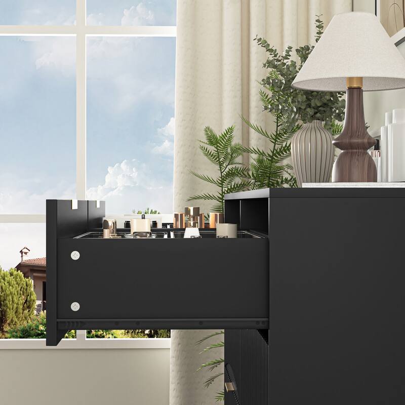 Modern 8 Drawers Dresser Chests for Bedroom, 47.2" Wide Wood Chest of Drawers with Gold Metal Handle, Drawer Organizer