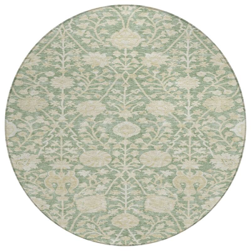 Machine Washable Indoor/ Outdoor Traditional Kashan Chantille Rug