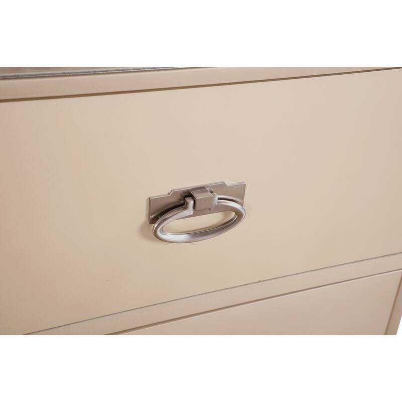 Pearl Finish Nightstand with Sleek Contemporary Design, Stylish Bedside Table for Bedroom Decor and Everyday Organization