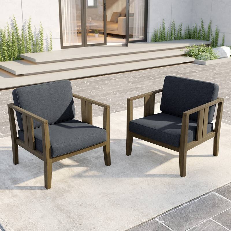 Outdoor Teak Solid Wood Patio Furniture Set Loveseat Armchair Table Collection