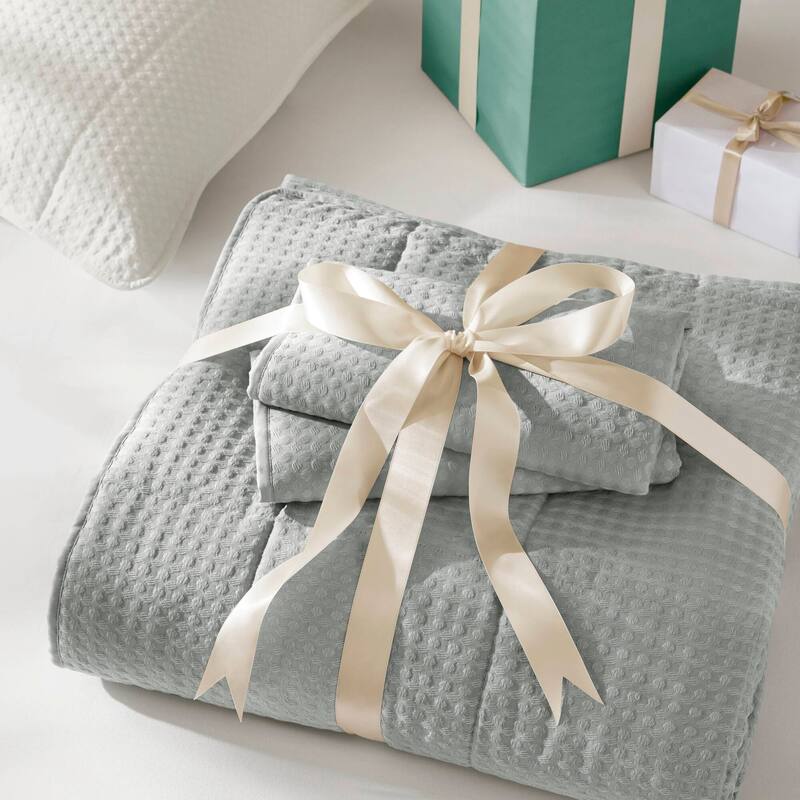 Chelsea Square Mina Waffle Weave Textured Quilt Set
