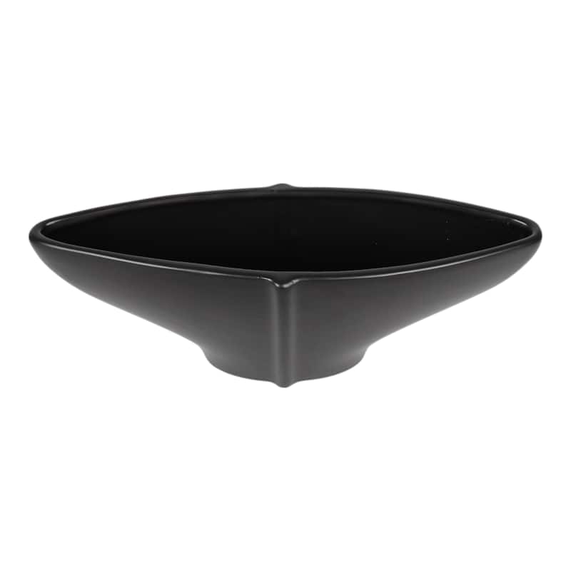 Ceramic Decorative Bowl Modern Decor Sculptural Design - 6" Black - 16" x 5" x 6"