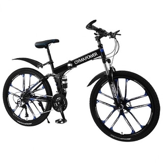 26 Inch Mountain Bike 21 Speed Folding Bike Full Suspension Outroad Bicycle 