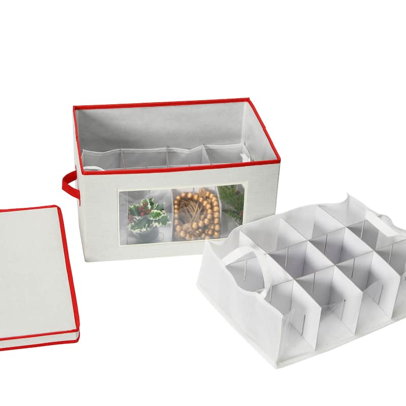 Household Essentials Ornament Storage Chest with 24 Pockets - 13.5"L x 18.6"W x 10.0"H