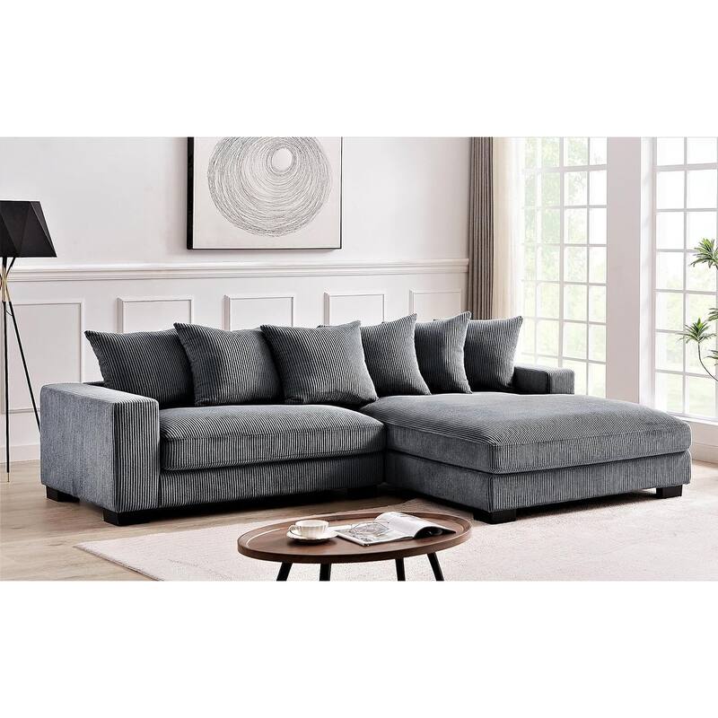 Payan 102.4 inch Wide Corduroy 2-Piece Sectional Sofa