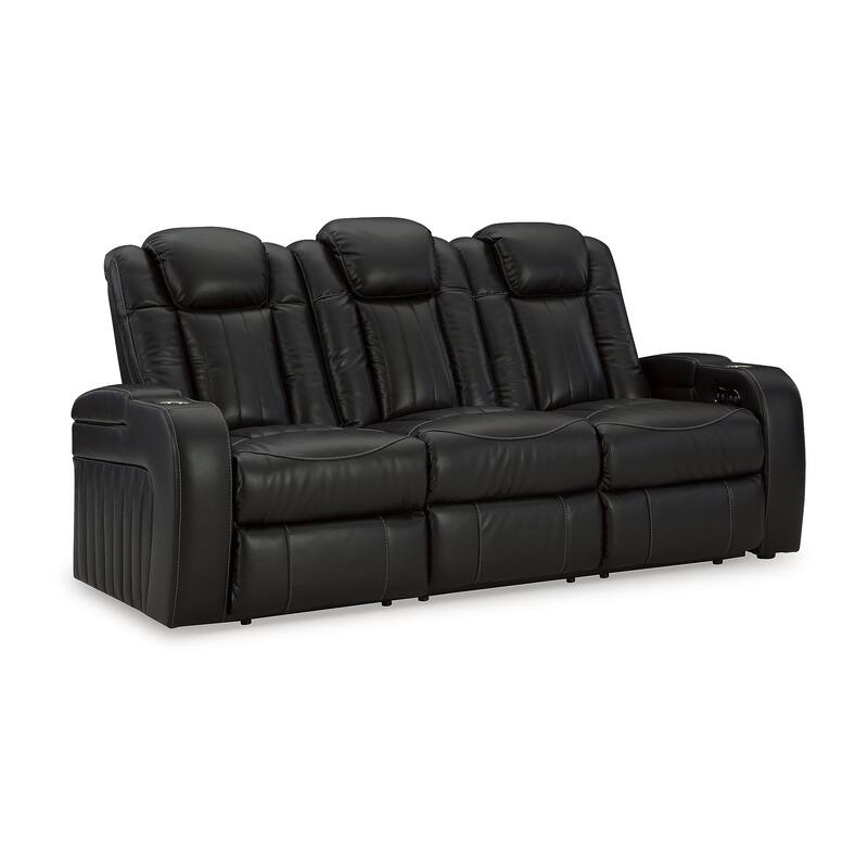 Signature Design by Ashley Caveman Den Midnight Power Reclining Sofa - 86" W x 42" D x 42" H
