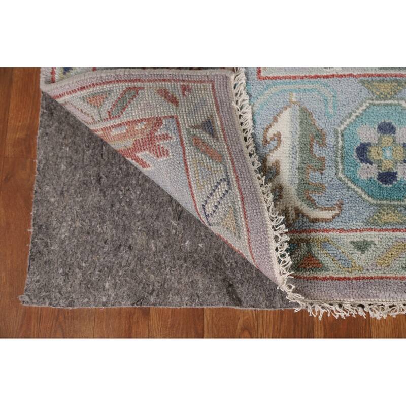 All-Over Floral Oushak Living Room Area Rug Handmade Wool Carpet - 7'10"x 9'8"