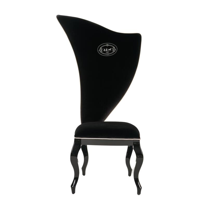 A&X Sovereign Transitional Black Fabric Chair (Set of 2)