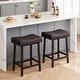 preview thumbnail 7 of 6, Set of 2 Ergonomic 24" Counter Height Bar Stools with Curved PU Leather Seat, Metal Frame, Integrated Footrest, Supports 240 lbs