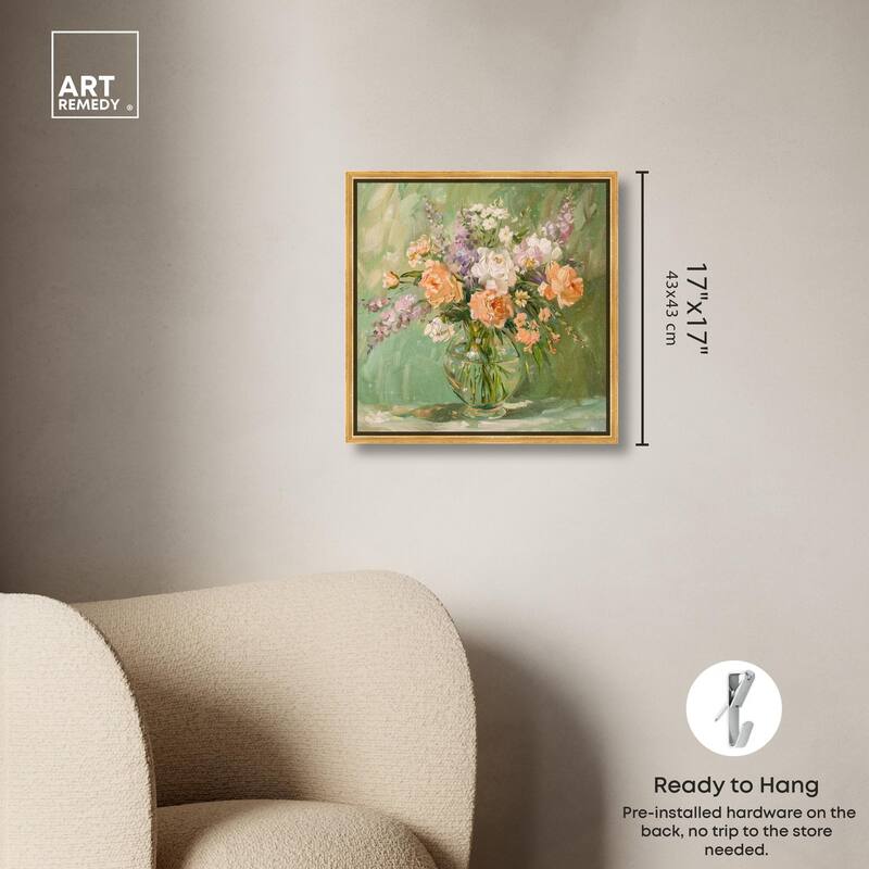 Vase and Greenery Canvas by Art Remedy