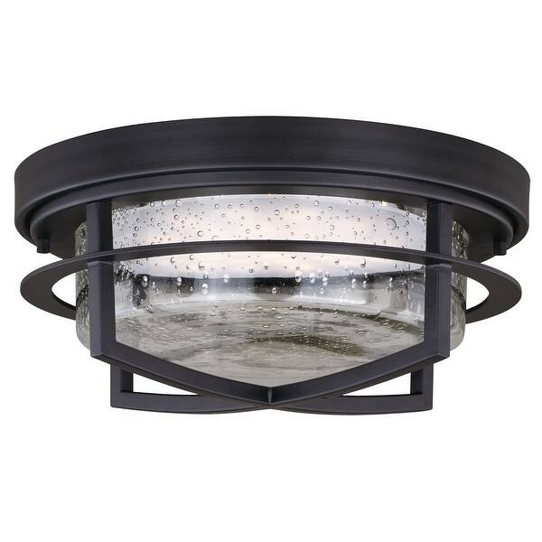 6-in W Black Outdoor Flush Mount Light 6-in W Black Outdoor Flush Mount Light