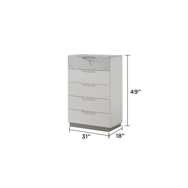 Mist King / Queen 4PC / 5PC Bedroom Set White