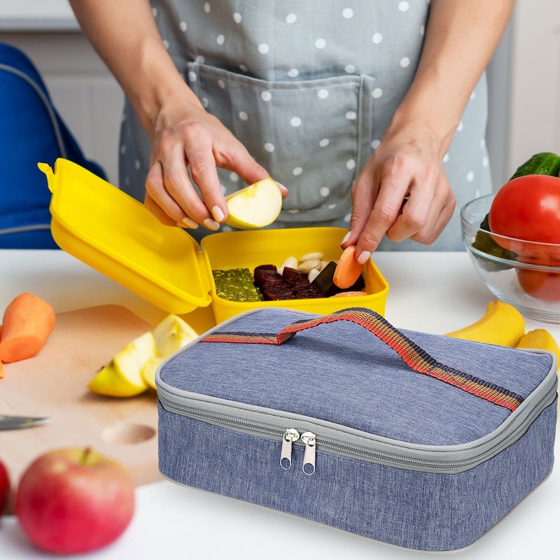 12"x9"x3" Insulated Lunch Bags Food Containers Bag Thermal Bento Bag