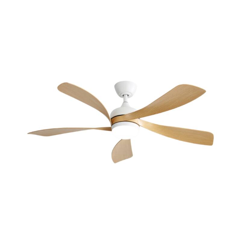 52 Inch Modern Ceiling Fan With 3 Color Dimmable Led Light 5 ABS Blades Remote Control Reversible DC Motor