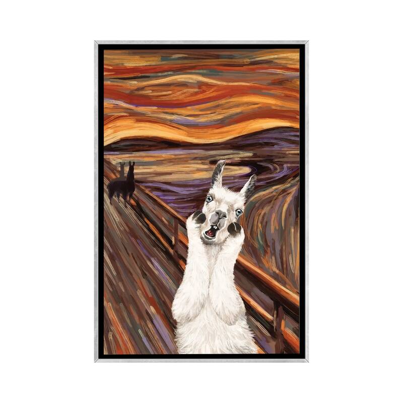 iCanvas "Scream Llama" by Big Nose Work Framed