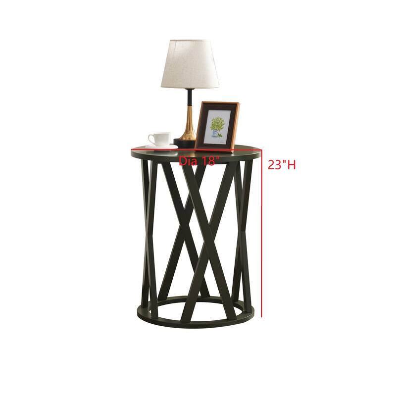 Vienna Collection Wood Side Table with X-Base or Half-Moon Design