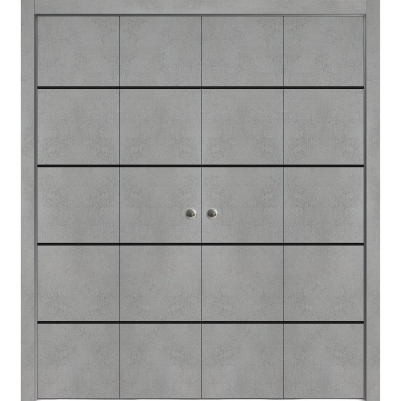 Bi-fold Doors 56 x 80 Planum 0015 Concrete with Sturdy Tracks - 96" x 80" (4* 24x80)