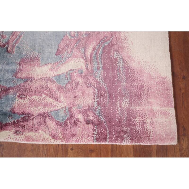 Contemporary Abstract Indian Area Rug Handmade Wool Carpet - 5'1"x 8'0"