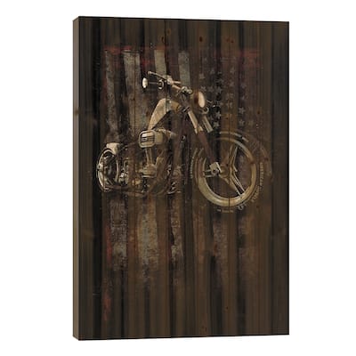 American Muscle: Motorcycle I Print On Wood by 33 Broken Bones - Multi-Color
