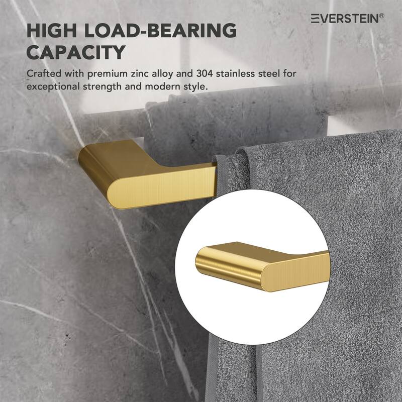 4-Piece Bathroom Hardware Accessories Set, Wall Mount Towel Bar, Toilet Paper Holder, Hand Towel Rack 1 Towel Hooks