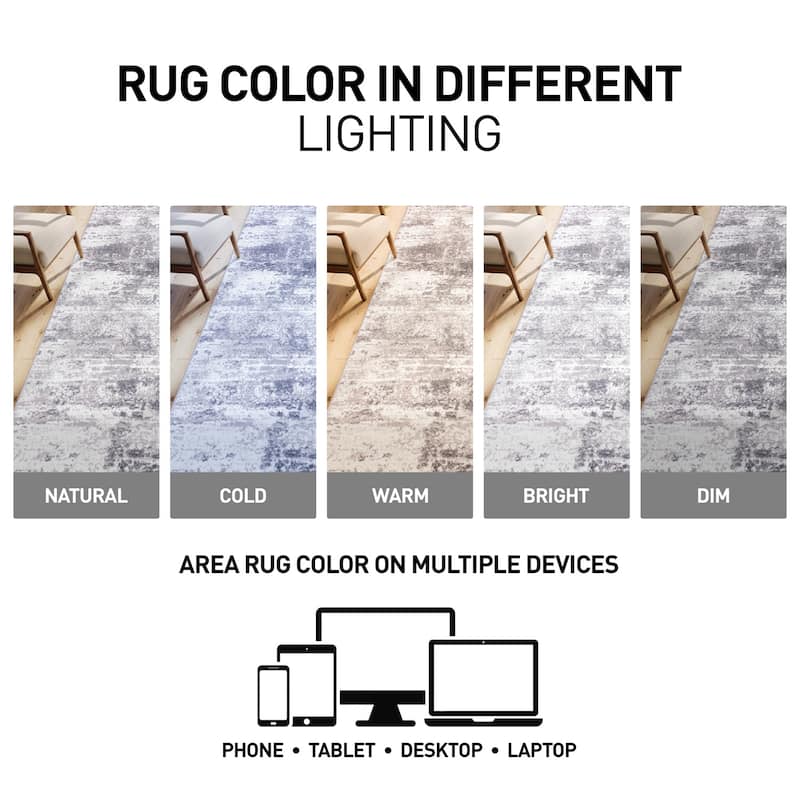 World Rug Gallery Distressed Abstract Area Rug