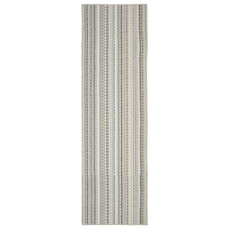 Garland Rug Carnival Striped Durable Indoor Area Rug - 2' x 8' - Earth Toned