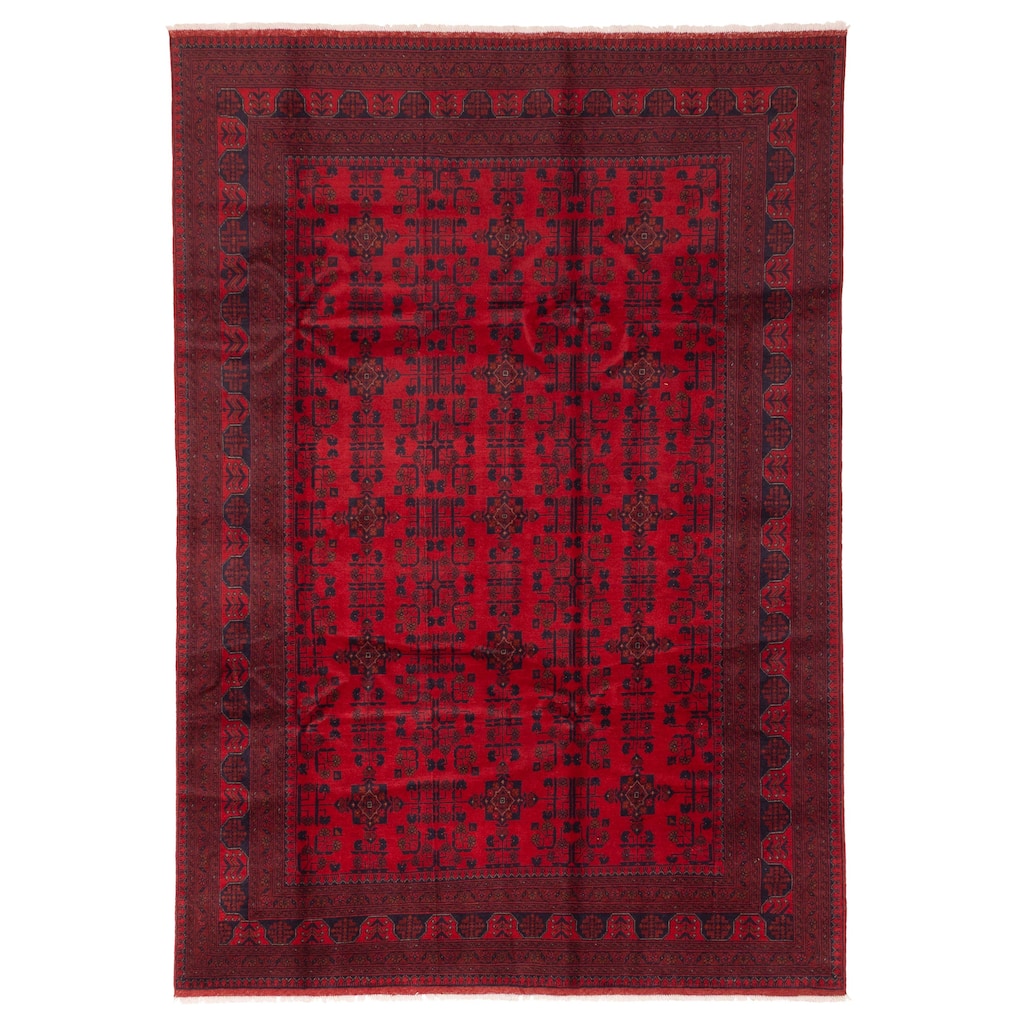ECARPETGALLERY Hand-knotted Finest Khal Mohammadi Red Wool Rug - 6'8 x 9'8