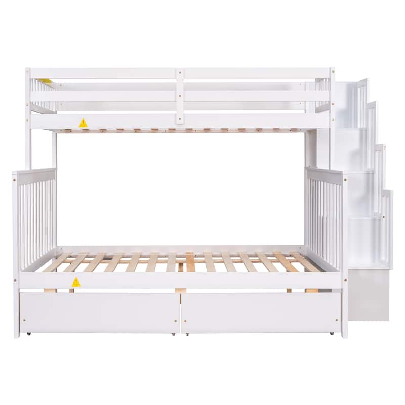 Bunk Bed with 2 Drawers and Staircases