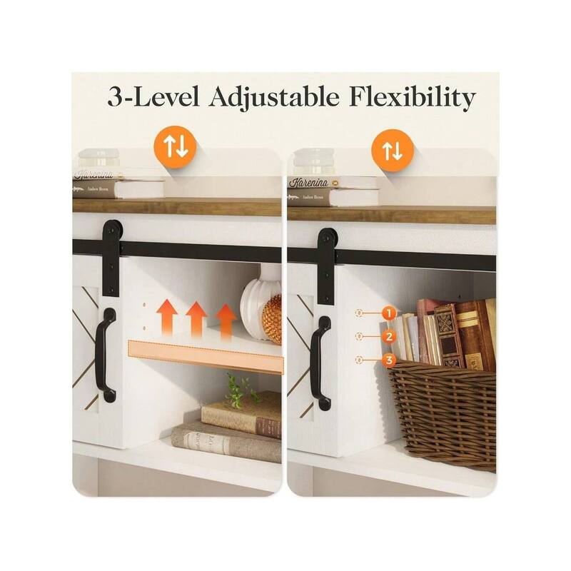 46" Console Table with Sliding Barn Door