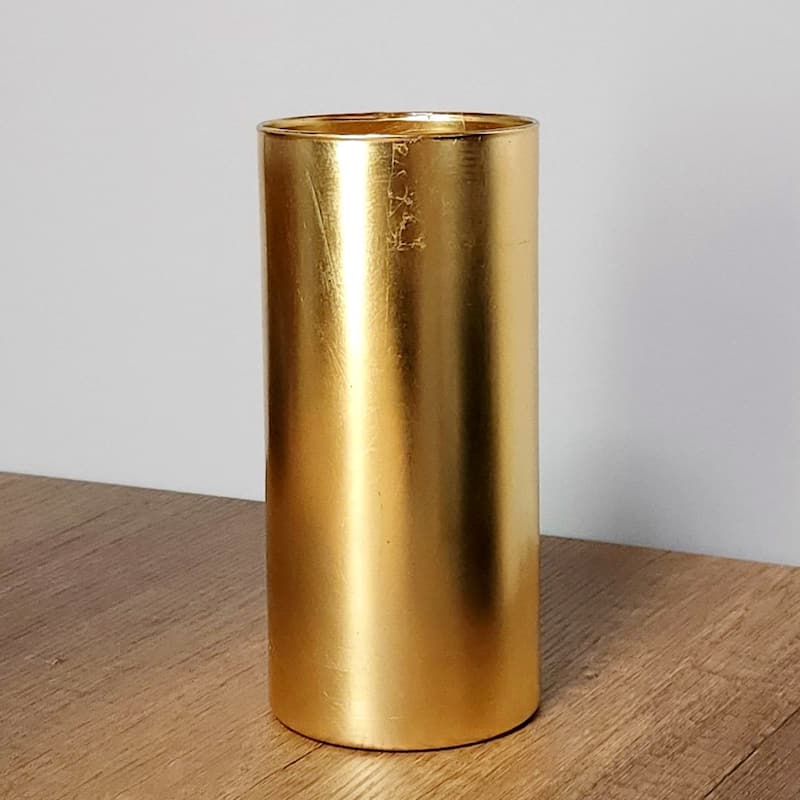 GILT 7" Glass Cylinder Vase