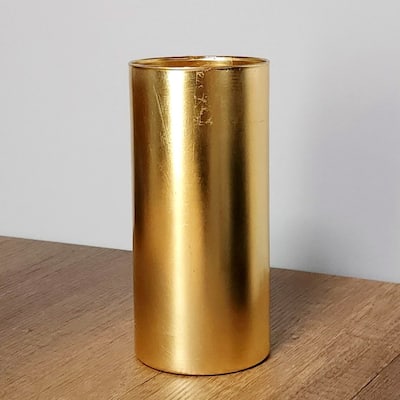 GILT 7" Glass Cylinder Vase
