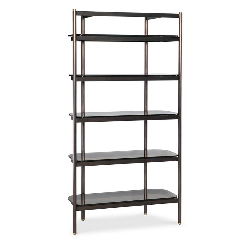 Hooker Furniture M38-50350-00 Grayson 40" Wide 5 Shelf Metal, Glass