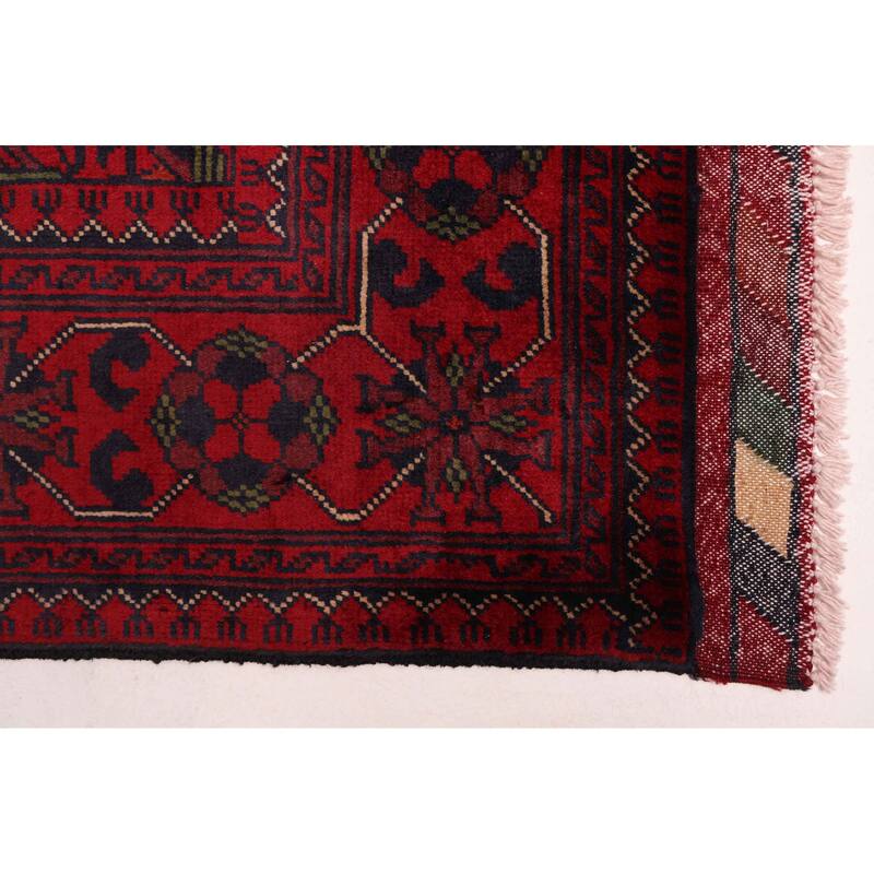 ECARPETGALLERY Hand-knotted Finest Khal Mohammadi Red Wool Rug - 3'1 x 6'9