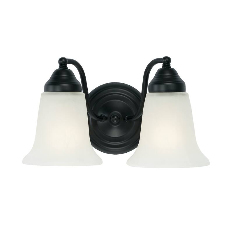 2-light 12-inch Vanity Fixture w/ White Faux Alabaster Glass