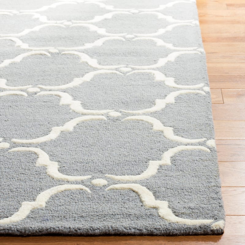 SAFAVIEH Handmade Cambridge Aygun Modern Wool Rug - 2'6" x 4' - Dark Grey/Ivory