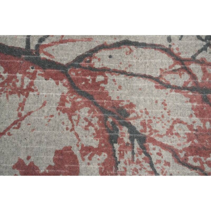 Hand Knotted Oriental Viscose Silk Carpet Modern All-Over Oranges & Rust Abstract Runner Rug - 4' 7'' X 2' 4''