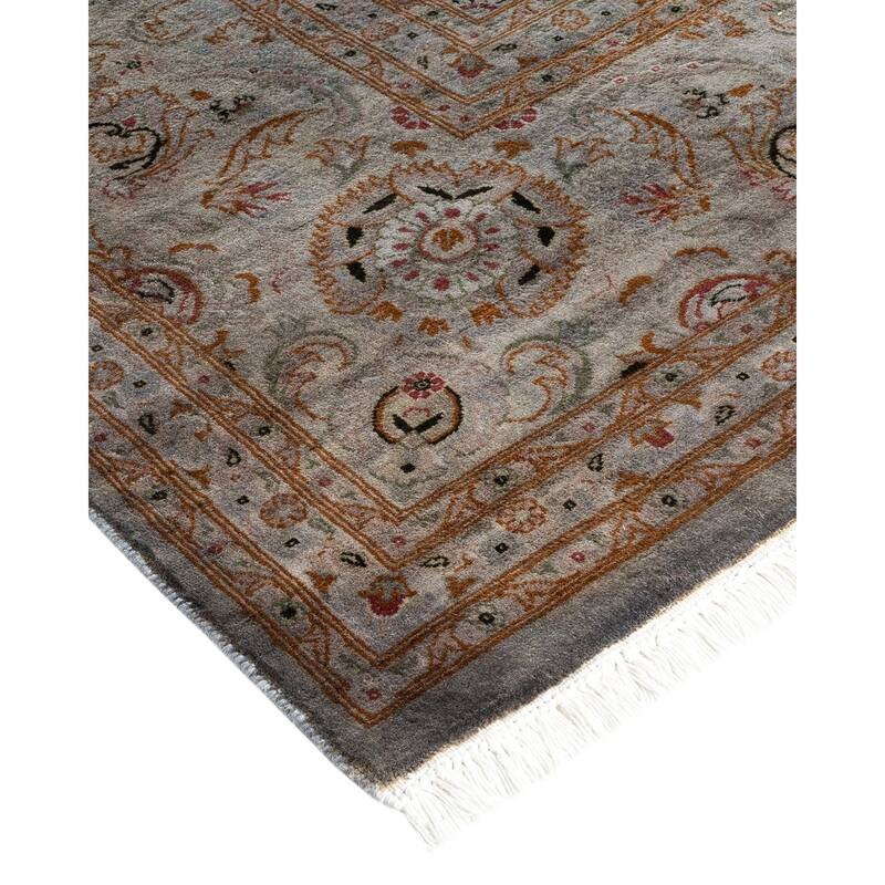 Overton Hand Knotted Wool Vintage Inspired Modern Contemporary Overdyed Gray Area Rug - 8' 2" x 9' 9"