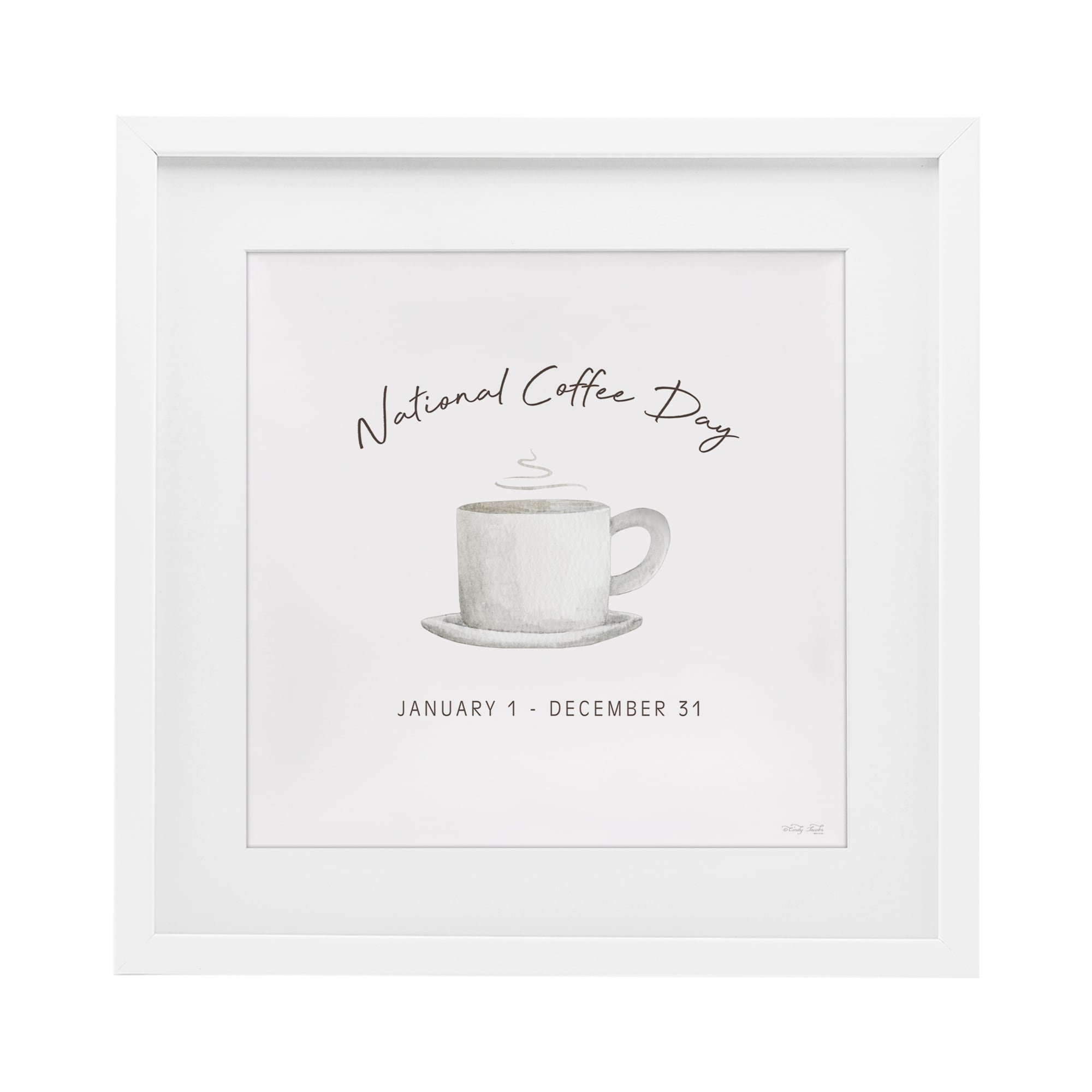Stupell Everyday National Coffee Day Under Glass Framed Design By Cindy Jacobs