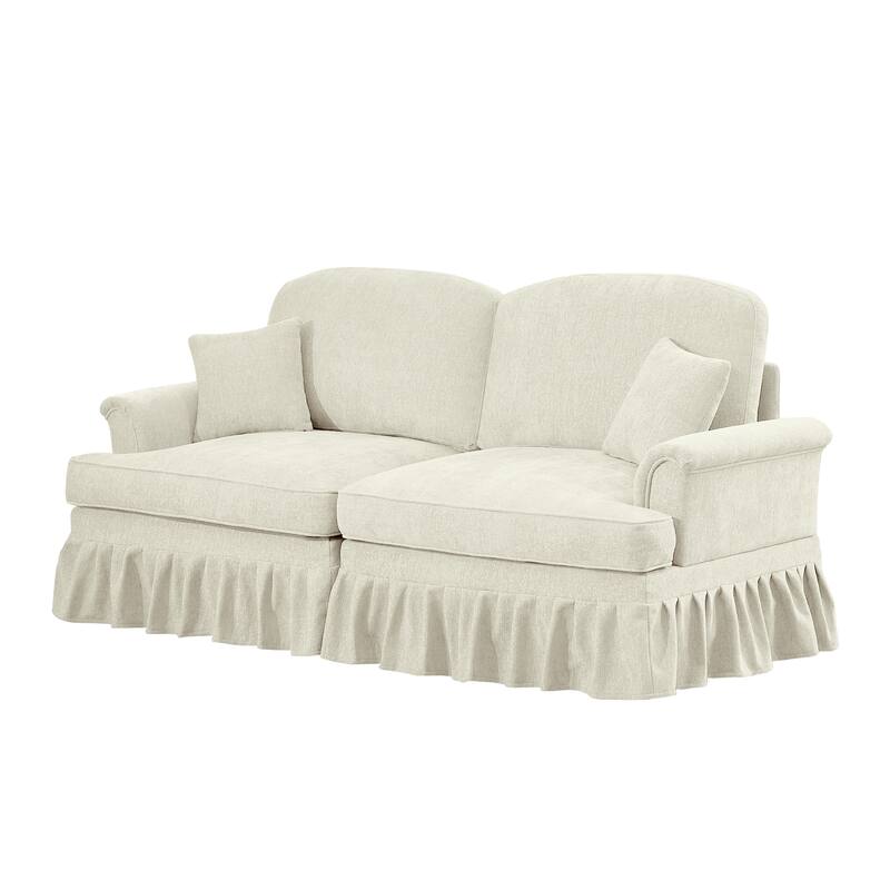 GDFStudio - Elegant Mid Century Oversized 2-Seater 76.4" Chenille Sofa with Flared Arms