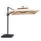 preview thumbnail 21 of 21, Furniture of America Yetta 8-foot LED Lights Steel Cantilever Offset Tilt Square Roma Umbrella with Base